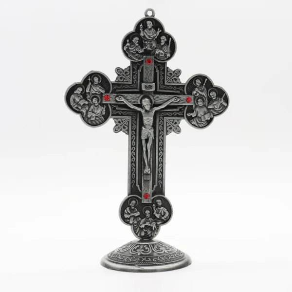 Catholic Jesus Cross Home Office Retro Metal Desk Casted Jewelry Ornaments Elegant Cross-Themed Decorative Accessories