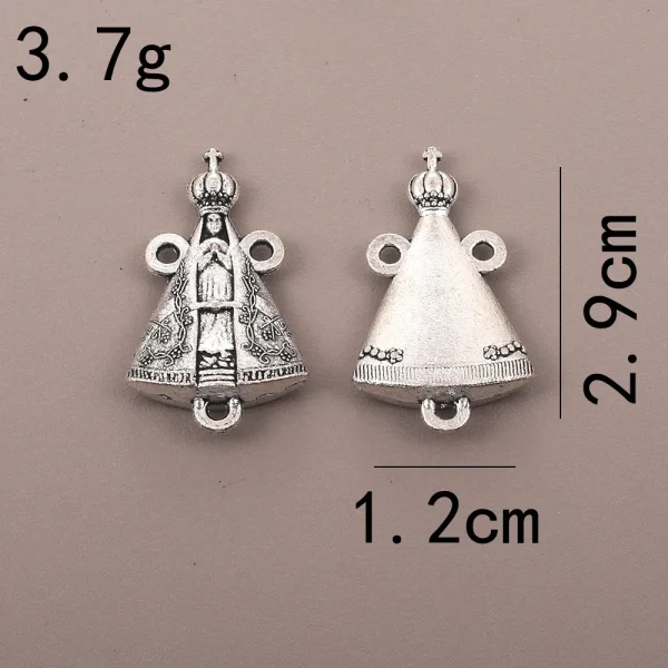 Catholic Jewelry Accessories Pendant DIY Zinc Alloy Bamboo Chain Religious Triangle Rosary Connector Wholesale