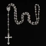 Gold Color Zinc Alloy Catholic Rosary Beads Necklace Holy Saint Medal with Cross Prayer Gold Plated Gift - Image 3