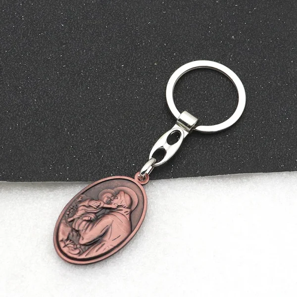 Saint Christopher Key Holder St. Anthony Silver Metal Keyring Protection Traveller Gift Catholic Keychain Religious