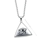 European American Horus Eye Pyramid Box Ethnic Stainless Steel Necklace Retro Totem Personality Unisex Pendant Jewelry - Image 5