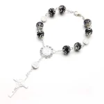 Sell Like Hot Cakes 10mm Cross Bracelet Imitation Pearl Communion Baptism Religious Chain Bracelet - Image 4
