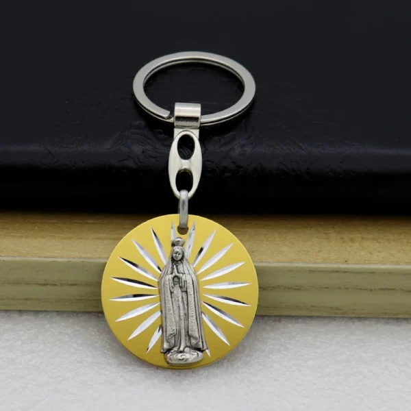 Catholic Virgin Mary Jesus Creative Jewelry Pendant Bag Keychain Zinc Alloy 3.7cm*3.7cm 4g Car Keychains