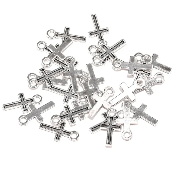 Catholic Religious Mini Cross Pendant Zinc Alloy Jewelry Accessories Children’s Party Gift DIY Wholesale