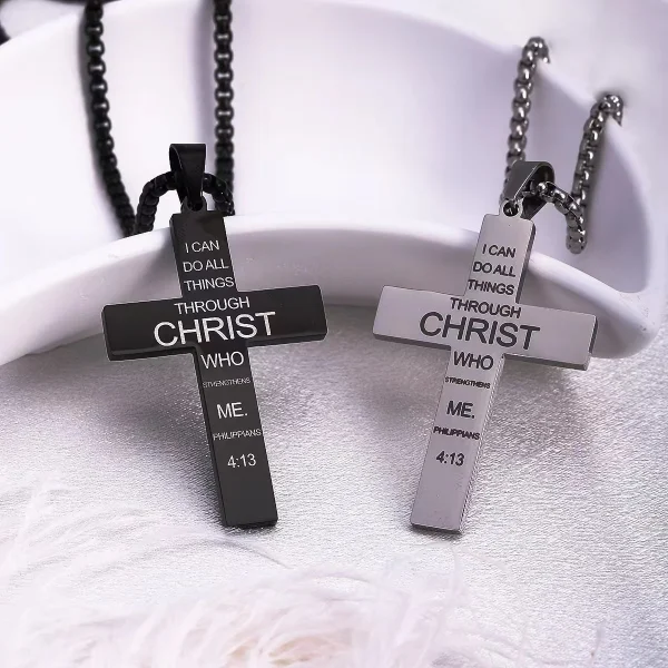 Stainless Steel Personalized Crosses Engraved Pendants Gold Plated Christ Pendant Wholesale