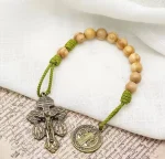 Catholic Religious 10mm Wooden Beads Pocket Rosary Fashion Charm Bracelets - Image 4