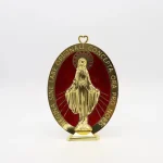 Custom Colorful Plated Metal Gold Silver Virgin Mary Cross with Stand Religious Decoration Gift - Image 6