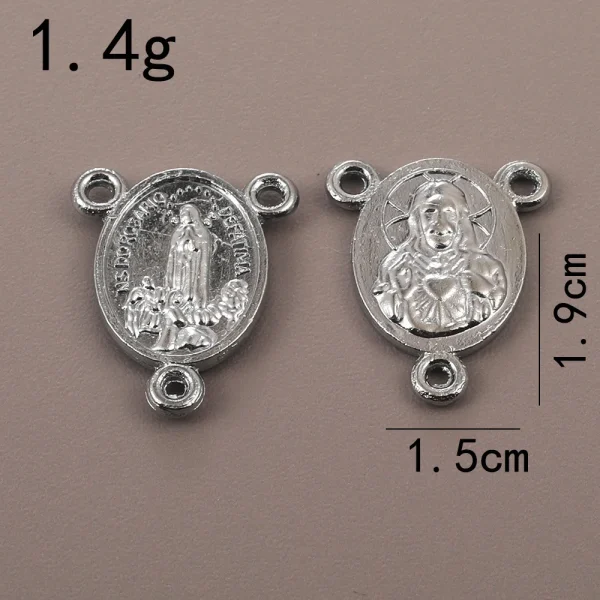 Catholic rosary accessories, oval three-hole pendant, vintage metal jewelry center connector wholesale