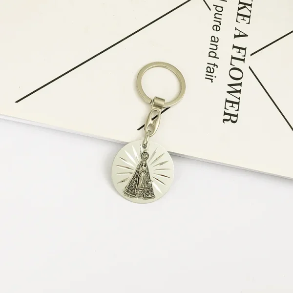 Catholic Virgin Mary Jesus Creative Jewelry Pendant Bag Keychain Zinc Alloy 3.7cm*3.7cm 4g Car Keychains