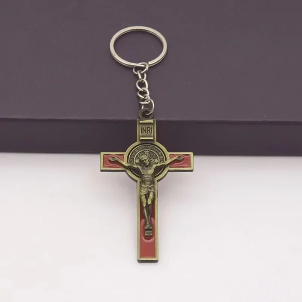 Catholic Christian Jesus Key Ring Car Keychains Women Men Gift Charms Handbag Pendant Cross KeyChains