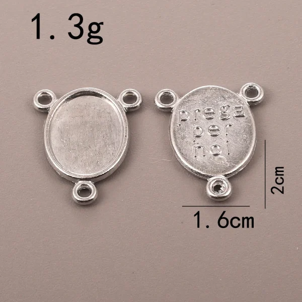 Oval tee pendant, wholesale from manufacturers, cross-border supply, retro metal jewelry pendant, rosary necklace pendan
