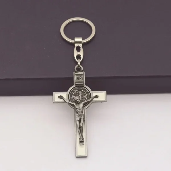 Catholic Christian Jesus Key Ring Car Keychains Women Men Gift Charms Handbag Pendant Cross KeyChains