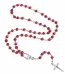 Rose Fragrance Wooden Bead 6mm Holy Cross Pendant Catholic Anniversary Rosary Necklace Silver Cross Maria Center Religio