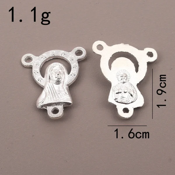 Catholic rosary accessories, oval three-hole pendant, vintage metal jewelry center connector wholesale