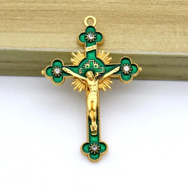 Metal Cross Crucifixes Christ Jesus Religious Catholic Cross Gift 5.5*3.5cm Multiple Colors Jewelry Pendants Wholesale