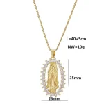 Mecrt Catholic Religious Jewelry Light Luxury Gold Zircon Virgin Mary Pendant Necklace Gold Plated Copper Link Chain Wholesale - Image 6
