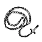 Catholic Rosary Hematite Holds a Prayer Bead Cross for Jesus Easter Day Christian Church Gifts - Image 2