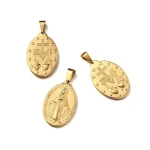 Hot Sale Religious Pendant Stainless Steel Cross Pendant Gold Plated Statement Virgin Mary Pendant Necklace