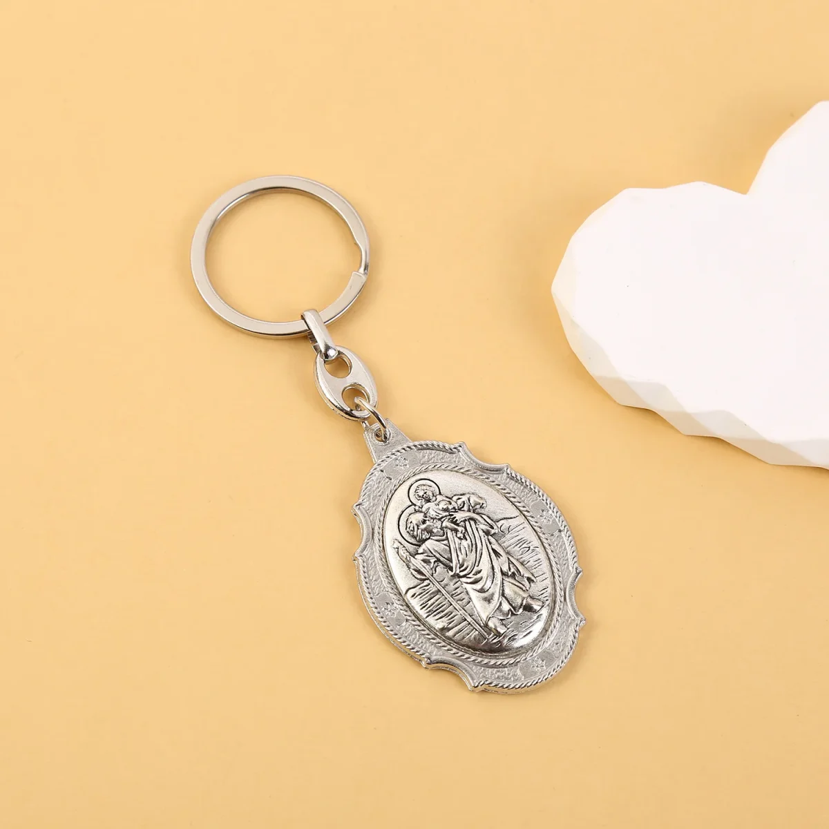 Catholic Patron Saint Travel Master Saint Keychain Pendant Zinc Alloy Ring Creative Communion Baptism Hanging Decorations - Image 6