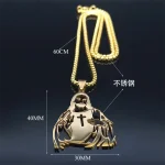 Mecrt 2023 New Stainless Steel Cross Pendant Necklace Men's and Women's Gold Chain Beads Pendant Titanium Steel Jewelry - Image 4