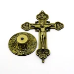 Mecrt Catholic Crucifix Ornament with Jesus Figure Vintage Desktop Accessories Zinc Alloy Ornaments Cross Metal Decoration - Image 4