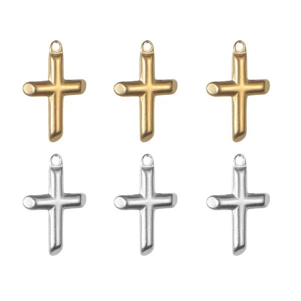 Stainless Steel Religious Catholic Mini Size DIY Accessories Retro Cross Pendant