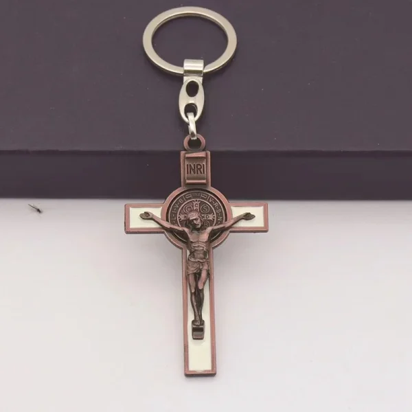 Catholic Christian Jesus Key Ring Car Keychains Women Men Gift Charms Handbag Pendant Cross KeyChains