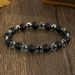 Hot Sale Geometric Cross Natural Stone Bracelet Men's Women's Couple Fashion All-match Niche Elastic - Image 6
