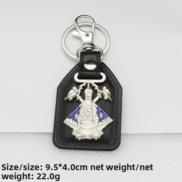 Catholic metal PU micro-inlaid enamel color keychain accessories pendant