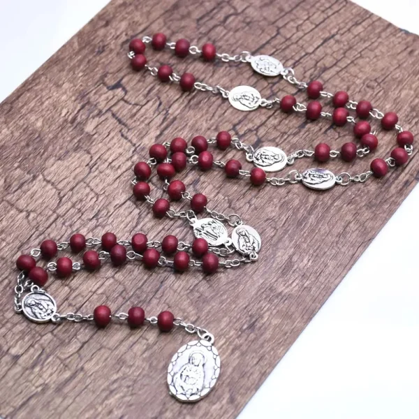 Mecrt Catholic Seven Sorrows Rosary Beads – Virgin Mary Bitter Prayer Necklace for Rose Devotion, Religious Jewelr