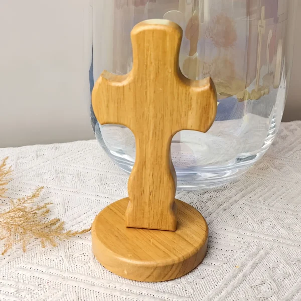 Catholic Wood Cross Crafts Christian Ornaments Solid Wooden Simple Home Office Log WoodCarving Wholesale of Church Praye