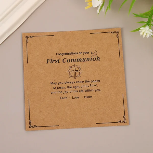 Blessing God Bless You First Communion Square Jewelry Display Board Cardboard Packaging
