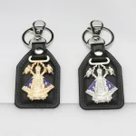 Catholic metal PU micro-inlaid enamel color keychain accessories pendant - Image 3