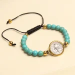 Catholic Turquoise Beaded Saint Benedict's Bracelet Woven Adjustable Rosary Exorcism Holy Item Prayer Beads Jewelry Wholesale - Image 2