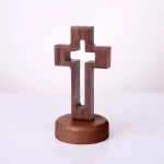 Mecrt Carved Beech Wood Cross Crafts Gifts for Church Table Decor Black Walnut Wooden Cross for Easter Ornaments Home Decoration - Image 6