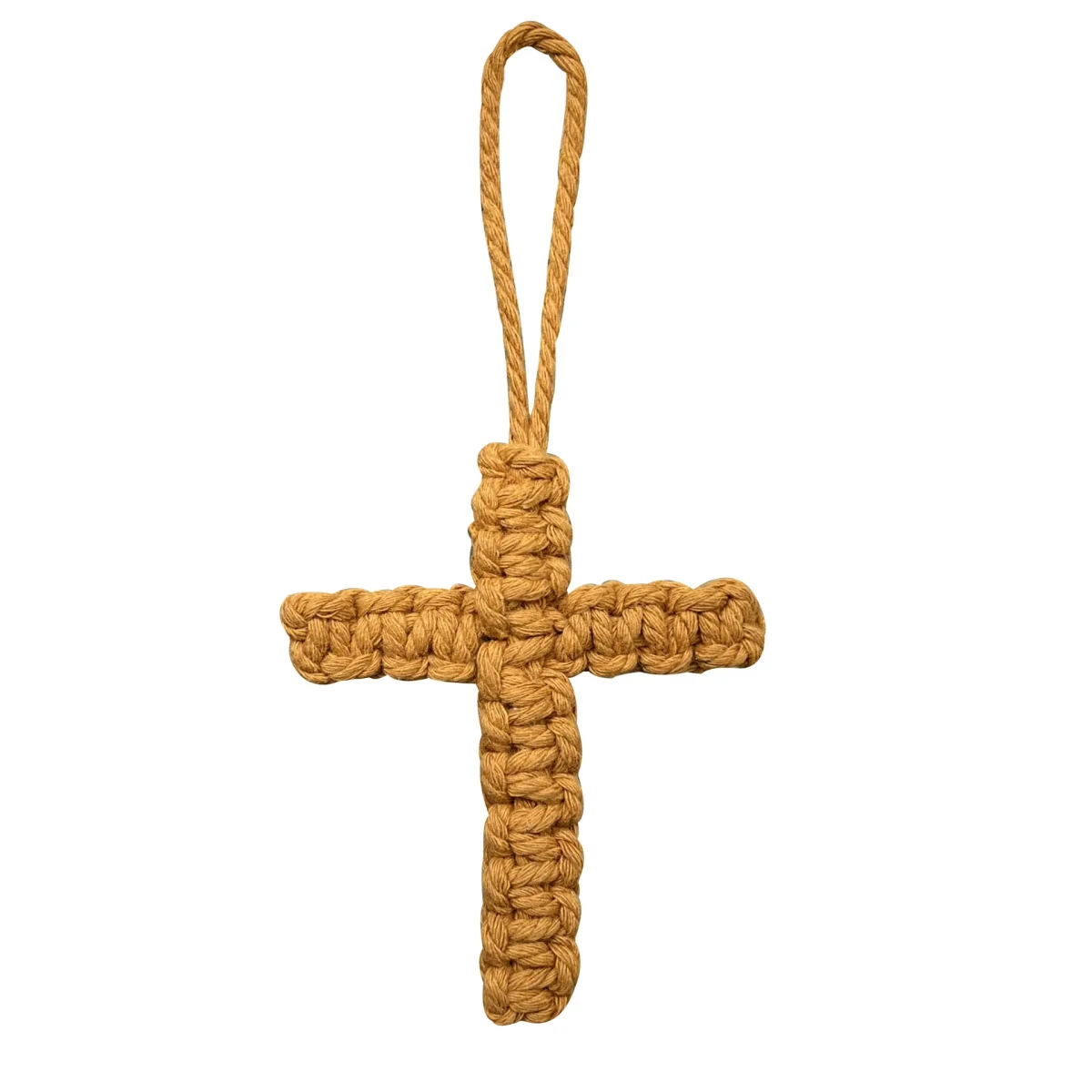 W Cross Pendant Holiday Decoration Hanging Ornament Cotton Rope Woven Handmade Accessory Car Keychain Backpack - Image 6