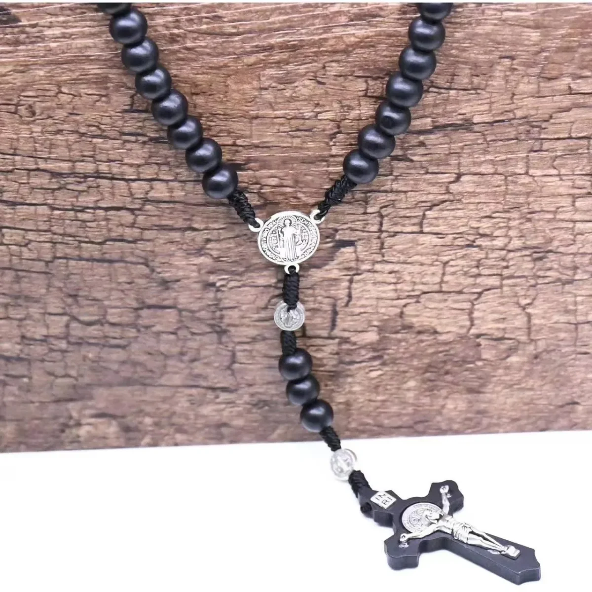 Religious Catholic Rosary Wood Beads Virgin Mary Decade Crucifix Devotional Gift Cross Handmade Jesus Pendant Rosaries Jewelry - Image 5