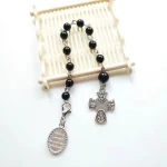 Wholesale Black Glass Bead Rosary Christian Catholic Religious Jewelry Jesus Cross Bead Bracelet Fashion Beaded Bracelets - Image 5