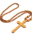 Wholesale Large Religious Wooden Catholic Cross Rosary Bead Necklace Elegant and Spiritual Accessories Christianity Pend