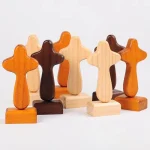 Mecrt 3 Colors Small Wooden Cross Decor Standing Cross First Communion Decoration for Church Christian Gifts Wood Prayer - Image 2