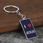 In-Stock Supply Exquisite Metal Keychain Pendant Keychains I love Jesus Ornament Decoration - Image 3