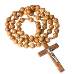 Mecrt Natural Wall Decoration Pine Beads Cross Rosary Pendant Catholic Decorative Wall Rosary Christian Ornaments Wholesale - Image 5