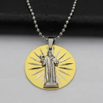 Catholic Jesus Pendant Metallic Fashion Personality Necklace Accessories Laser Craft Jewelry Necklace Pendant - Image 5