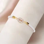 Mecrt Virgin Mary Adjustable Charm Bracelet Religious Alloy and Diamond Jewelry Gift - Image 6