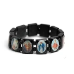 Natural Wooden Catholic Jewelry Christian Jesus Faith Rosary Bracelet Religious Charm Jewelry Bracelets on Hand Wholesale - Image 3