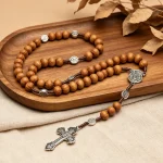 Catholic Rosary with St. Michael Medal & Jesus Crucifix Prayer Handmade Knotted Cord Religious Gift Wholesale - Image 2