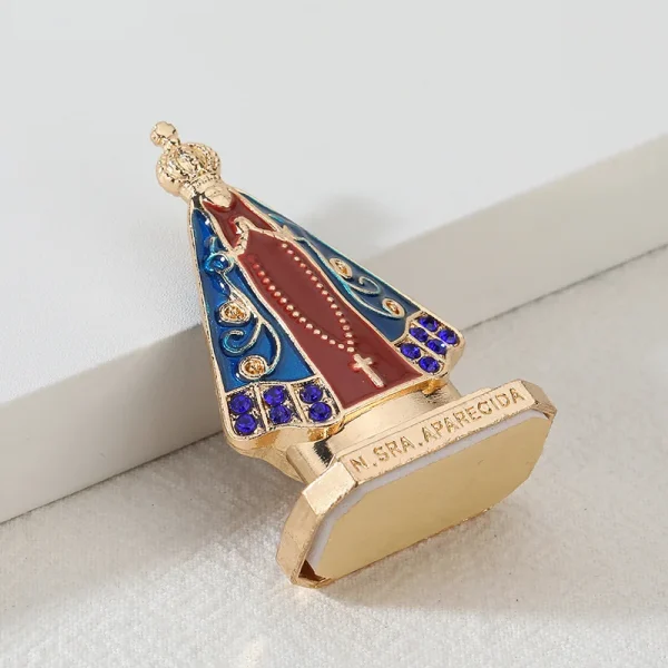 Mecrt Religious Ornament Desktop Decoration Gold Plated Nossa Senhora Aparecida Pin Our Lady Aparecida Nossa Senhora Apa
