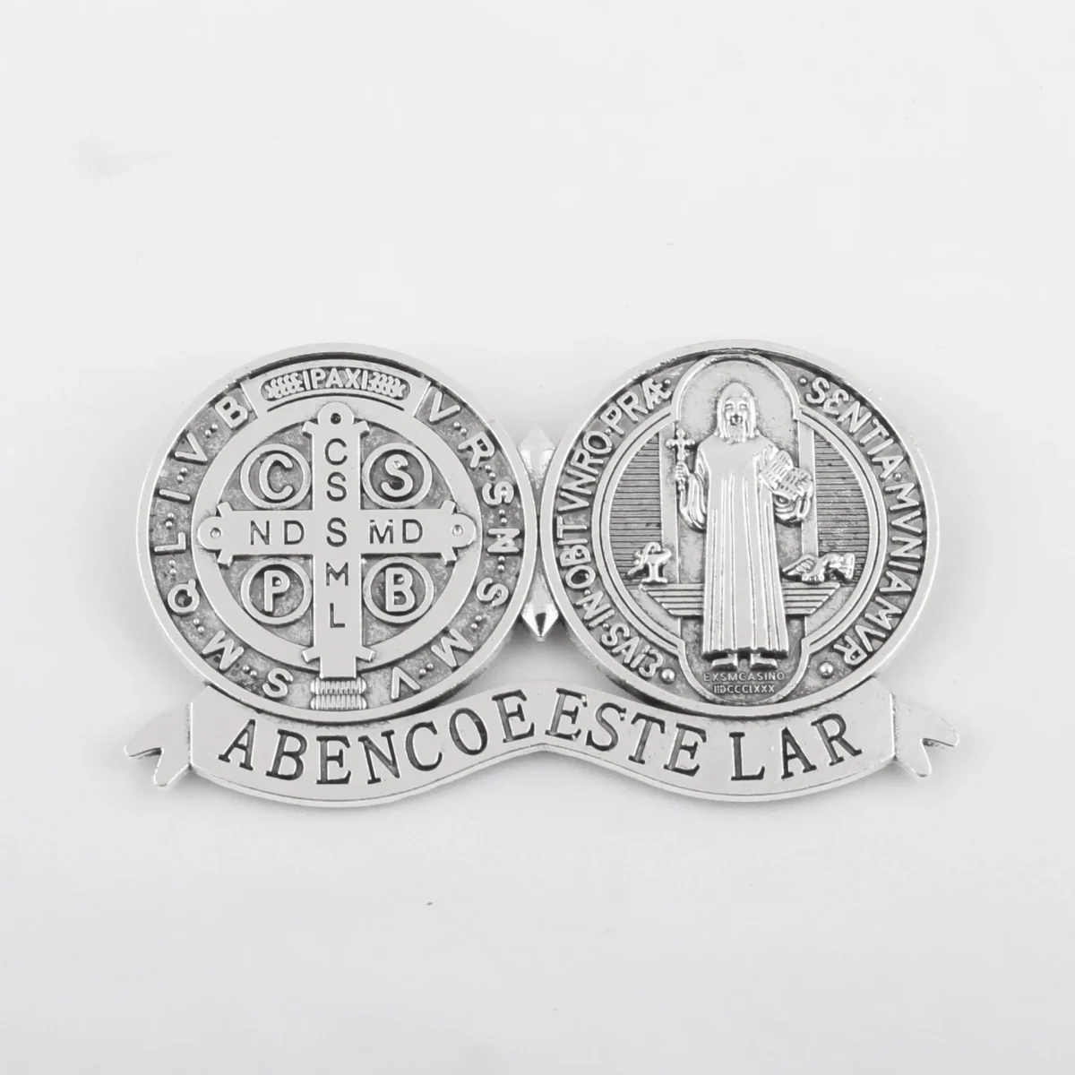 Hot-selling Home Display Metal Saint Benedict Figurine Hand-carved Engraving Benedictine Religion Gift - Image 4