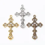 Mecrt Antique Bronze Plated Jewelry Making Charms Findings Jesus Cross Bulk Wholesale