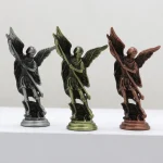 Vintage Metal Craft Keychain Ornament Pendant Michael Angel Figurine with Engraved Carving Home Decoration Source - Image 2